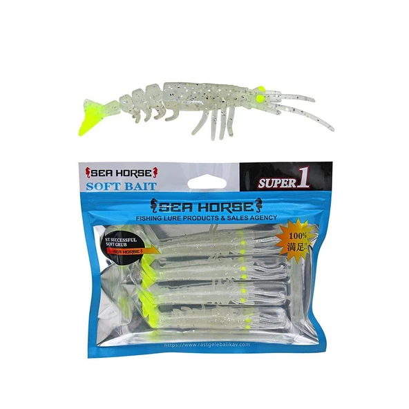 Sea Horse Manic Shrimp 7cm Silver Package 4 Lü ürün görseli 1