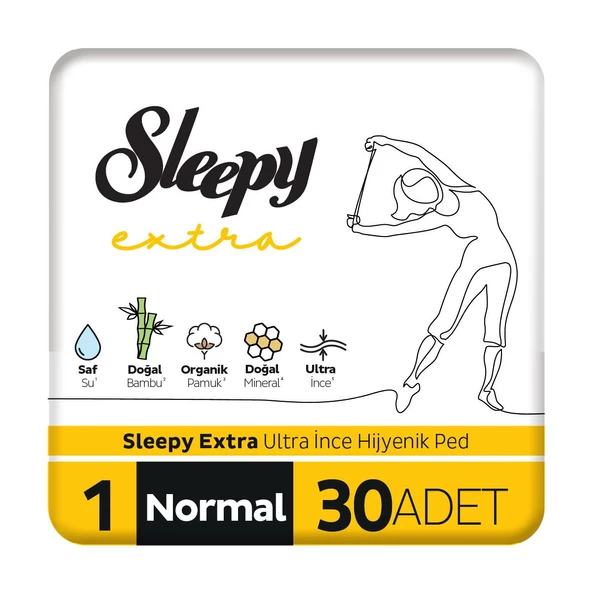 Sleepy Extra Ultra İnce Hijyenik Ped Normal 30 Adet Ped ürün görseli 1