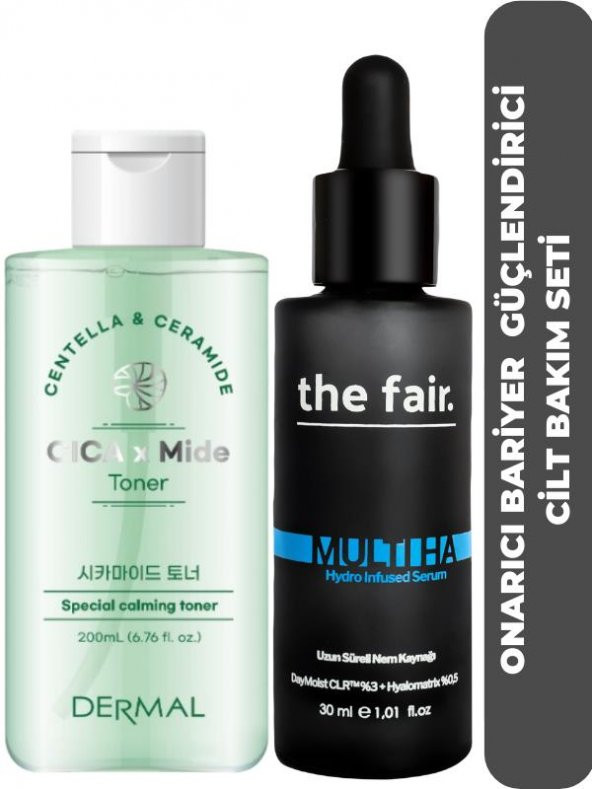 the fair. Hiyalüronik Asit Cilt Serumu + Dermal Cica Seramid Onarıcı Tonik Set ürün görseli 1