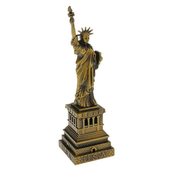 Metal Özgürlük Heykeli Gold Vintage Dekor USA 25cm ürün görseli 1