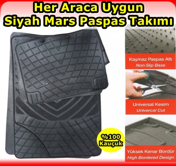 Alfa Romeo Uyumlu Mars Kauçuk Siyah Paspas Seti ürün görseli 1