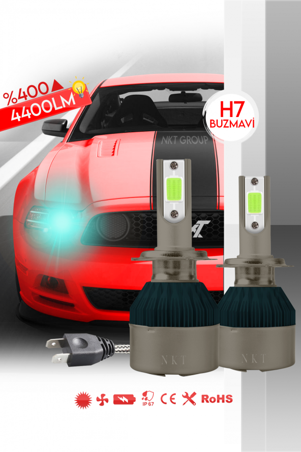 H7 Ice Blue Buz Mavi Led Xenon Far Ledi Led Zenon Far Ampulü ürün görseli 1
