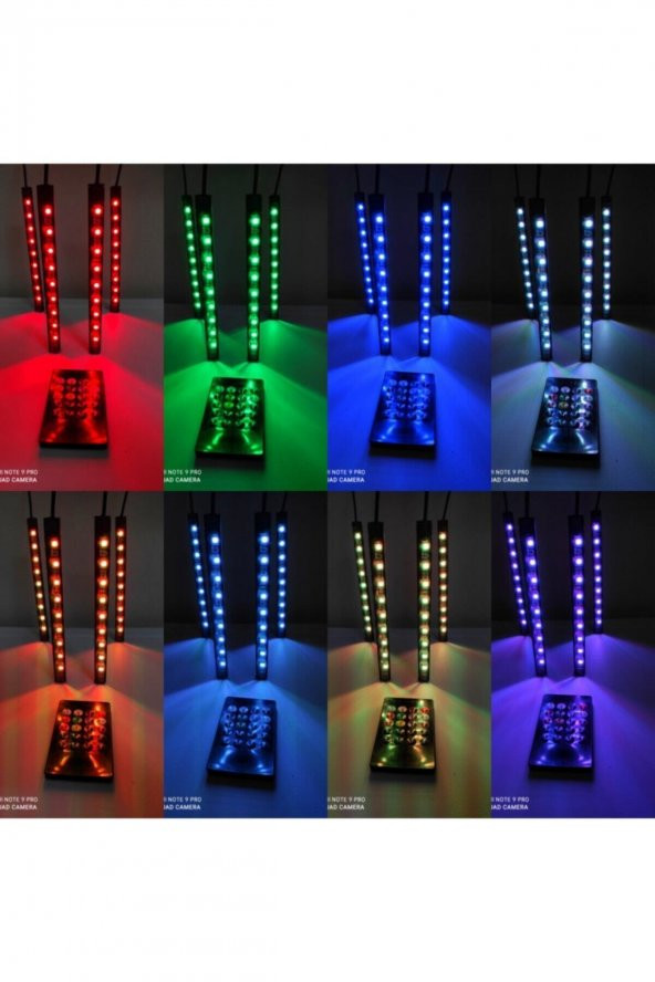 Atmosferik Aydınlatma Araç Içi Ayak Altı Led Müziğe Sese Duyarlı Kumandalı Rgb Aydınlatma Kaliteli ürün görseli 1