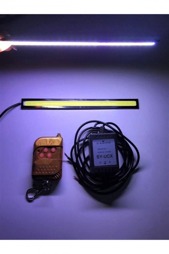 Uzaktan Kumandalı Çakarlı Gündüz Ledi-gündüz Farı-sis Farı 17cm 2 Adet Cob Led ürün görseli 1