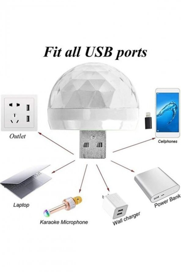 Disko Topu Sese Duyarlı Usb Girişli-disko Topu - Resim 3