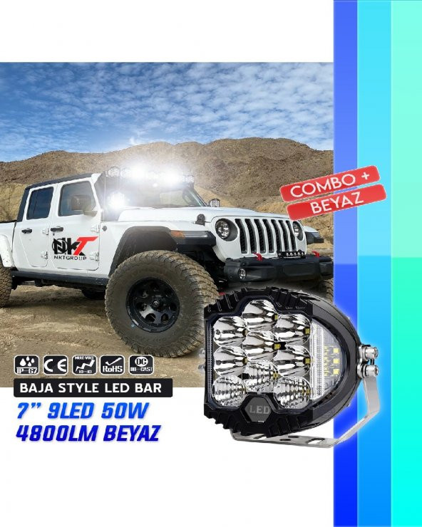 POINT MARKETING 7" Baja Style Shooter Offroad Projektör Beyaz Led Lamba ürün görseli 1
