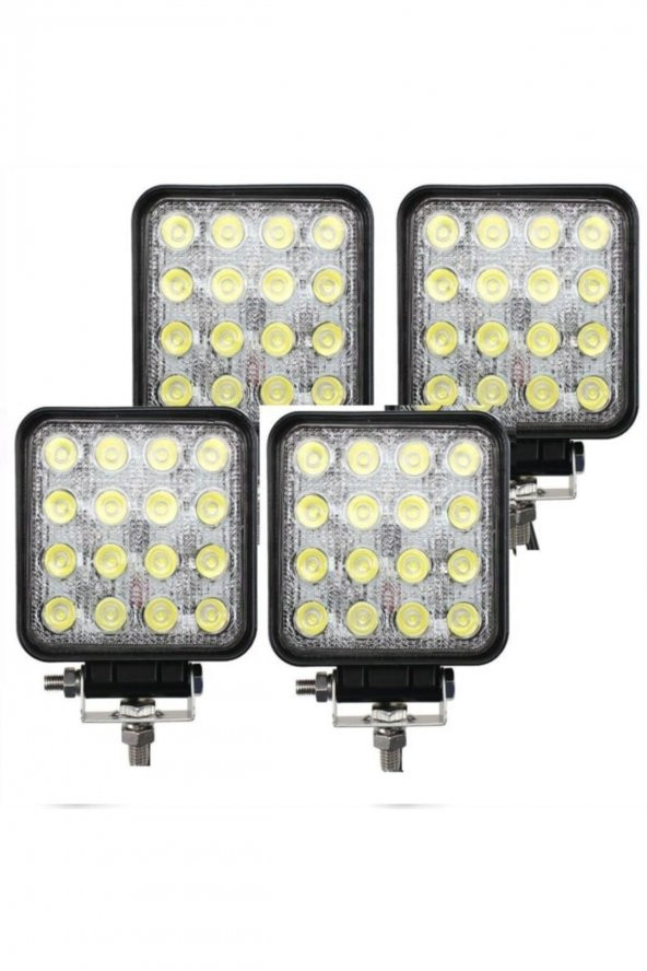 4 Adet 16 Ledli Off Road Çalışma Ve Sis Lambası 48watt 12 & 24 Vo ürün görseli 1