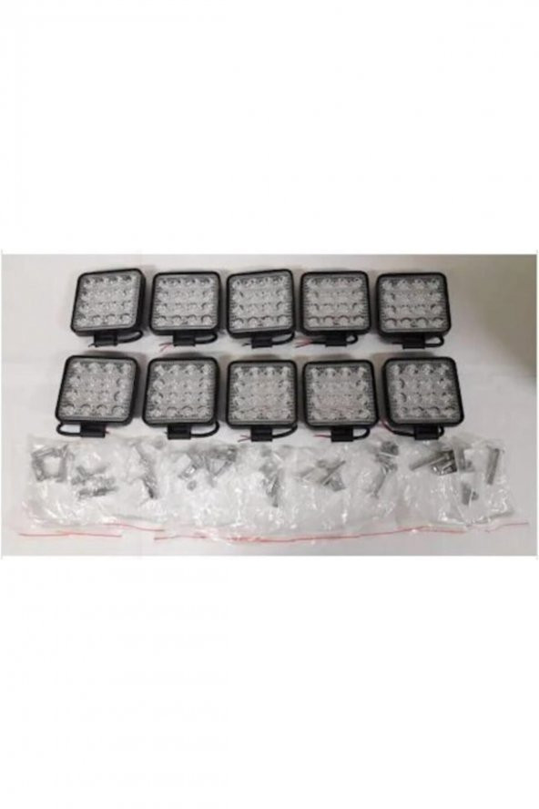 Off Road Sis Farı - Lambası 16 Led Kare Çalışma Lambası (10 Adet) ürün görseli 1