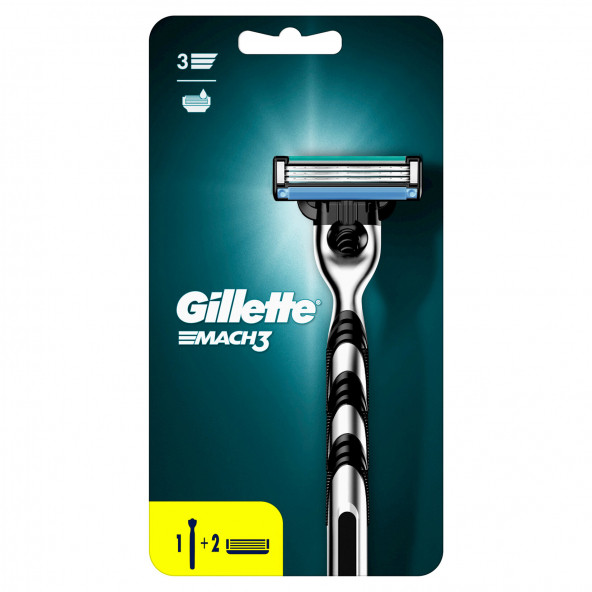 Gillette Mach3 Tıraş Makinesi + 2 Yedek Tıraş Bıçağı ürün görseli 1