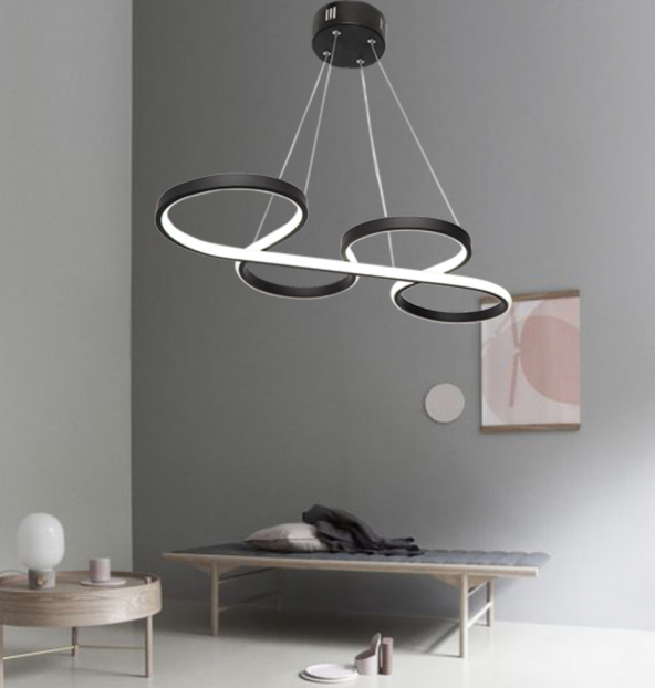 TT Aydınlatma TT025-SY  Yılan Modeli Mat Siyah Led Avize ürün görseli 1