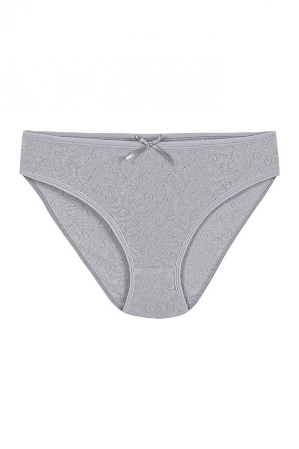 12 Adet Yıldız Bayan Ribana Kalpli Bikini Külot Gri 3574 ürün görseli 1
