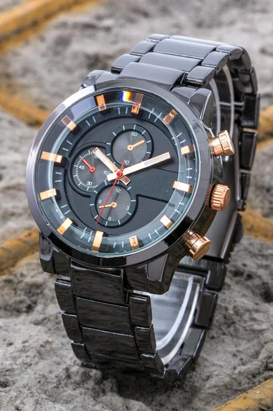 Siyah Rose Analog Erkek Kol Saati ST-304203 ürün görseli 1