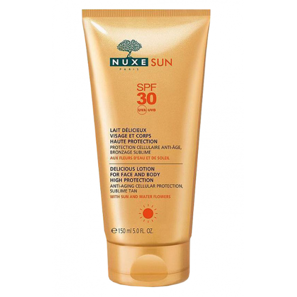 Nuxe Lait Delicieux Güneş Koruyucu Yüz ve Vücut Sütü SPF30 150 ml ürün görseli 1