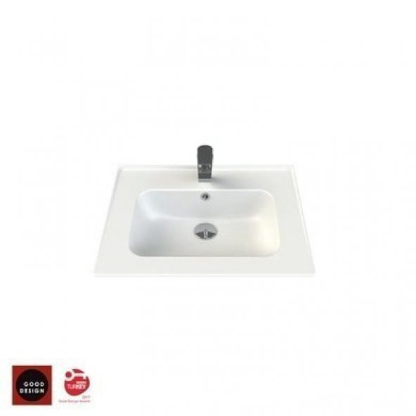 Turkuaz Cerastyle Blue Etajer Uyumlu (Damlalıklı) Lavabo 60*47 cm ürün görseli 1