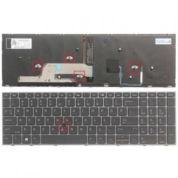 Hp ZBook 15 G5 Notebook Klavyesi - Siyah - TR - Backlit ürün görseli 1