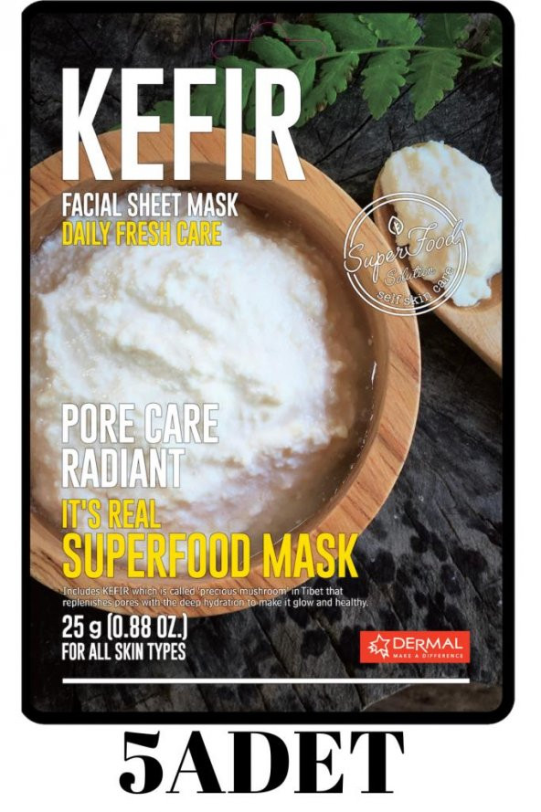 DERMAL 5 ADET Superfood Kefir Yüz Maskesi I  Gözenek Bakımı Yapan ve Canlandıran ürün görseli 1