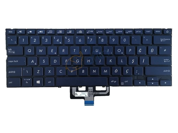 Asus UX433F, UX433Fa, UX433Fn Notebook Klavye Siyah TR Işıklı ürün görseli 1