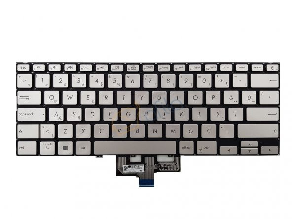 Asus UX433F, UX433Fa, UX433Fn Notebook Klavye Silver TR Backlit ürün görseli 1
