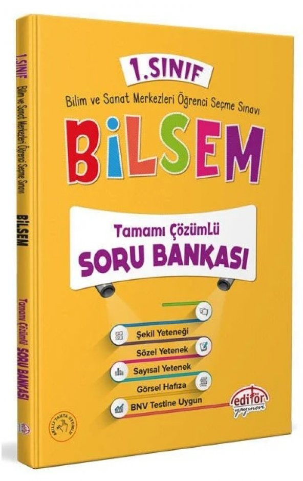 Editör Yayınları 1. Sınıf Bilsem Tamamı Çözümlü Soru Bankası 2023 ürün görseli 1