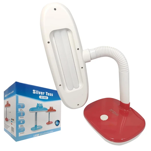 Sılver Toss St-7825 Kitap Okuma Çocuk Masa Lambası Kırmızı 26 Led 220V ürün görseli 1