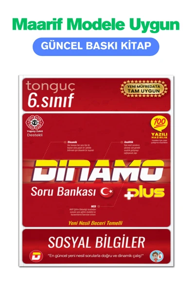 6. Sınıf Dinamo Sosyal Bilgiler Soru Bankası - Tonguç Yayınları ürün görseli 1