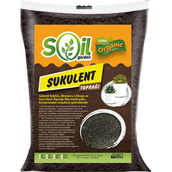 Soil Garden SUKULENT TOPRAĞI ÖZEL KARIŞIM 20 lt ürün görseli 1