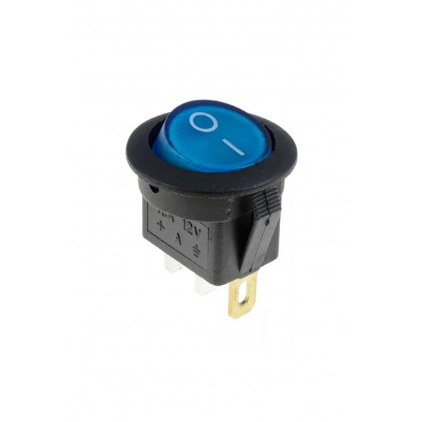 Yuvarlak Işıklı Anahtar ON-OFF 3P 12VOLT MAVİ ürün görseli 1