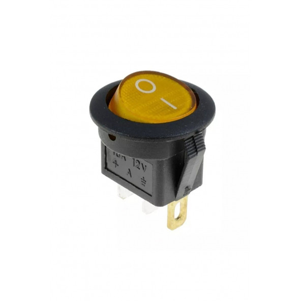 Yuvarlak Işıklı Anahtar ON-OFF 3P 12VOLT SARI ürün görseli 1