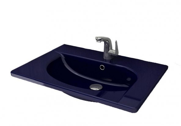 Bocchi Taormina Arch Etajerli Lavabo 65x45 cm Safir Mavi ürün görseli 1