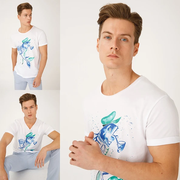 Anemoss Kaptan Balık Erkek T-Shirt - Resim 6