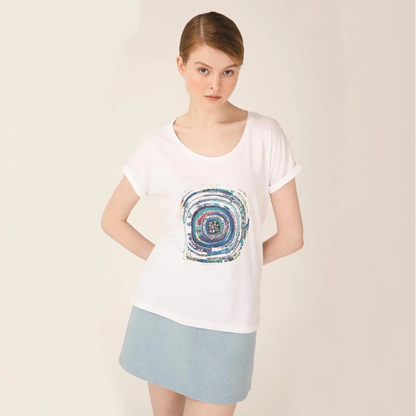 Biggdesign Nazar Beyaz T-Shirt - Resim 5