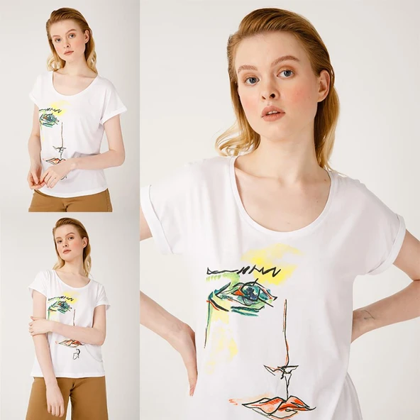 Biggdesign Green Face T-Shirt - Resim 6