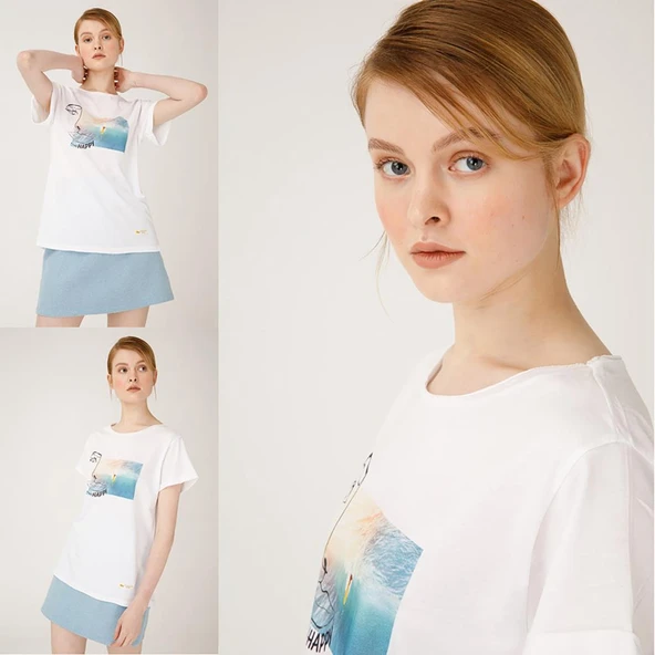 Biggdesign Faces Happy Kadın T-Shirt - Resim 6