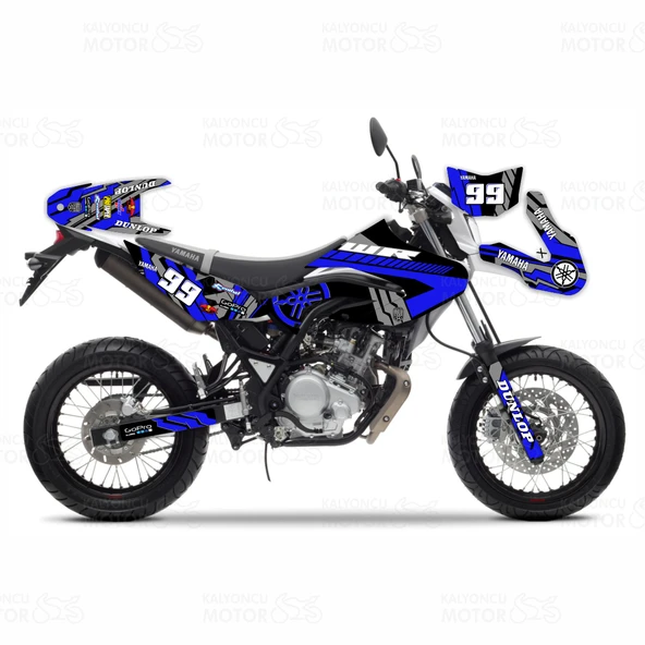 Yamaha WR125X Raceline Design Lacivert Siyah Sticker Set ürün görseli 1