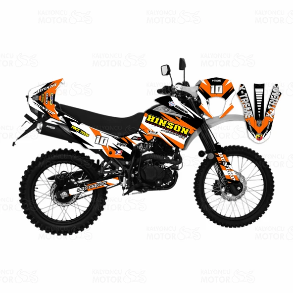 Mondial X-Treme Max 200 Hinson Design Turuncu Sticker Set ürün görseli 1