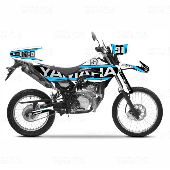 Yamaha WR 125 R Design Sticker Set Mavi-Siyah ürün görseli 1