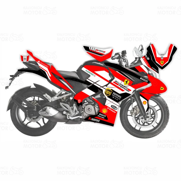 Bajaj Pulsar RS200 Ferrari Design Sticker Set ürün görseli 1