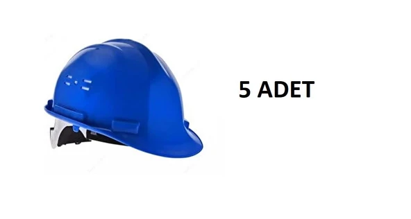 Essafe 1537 Plastik İçlikli Vidalı Deliksiz Baret 5 Adet Mavi ürün görseli 1