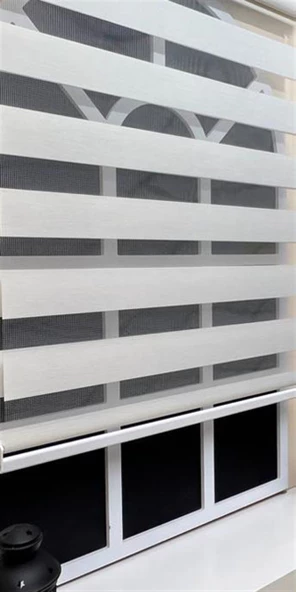 StorBurada Zebra Stor Sert Plastik Kasalı Ekru Perde STB 400V02-PD  Ekru 90 x 260 ürün görseli 1