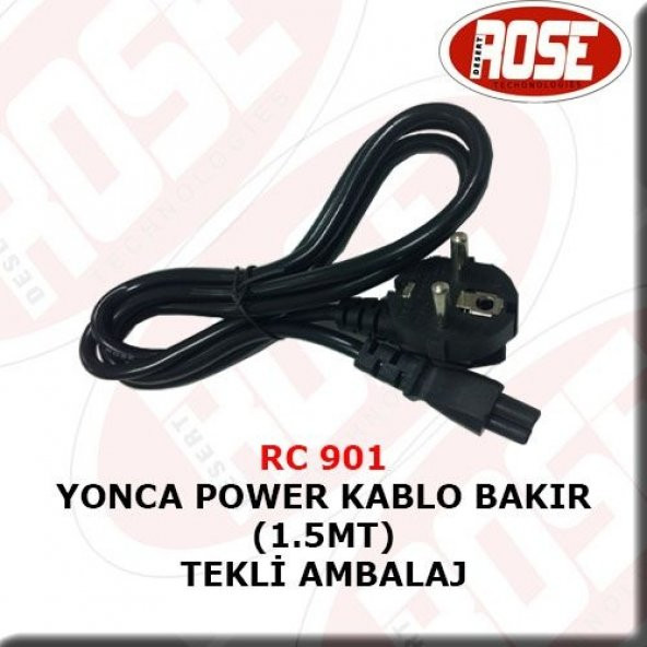 Yonca Power Kablo Bakır 1.5 M Tekli Ambalaj Siyah ürün görseli 1