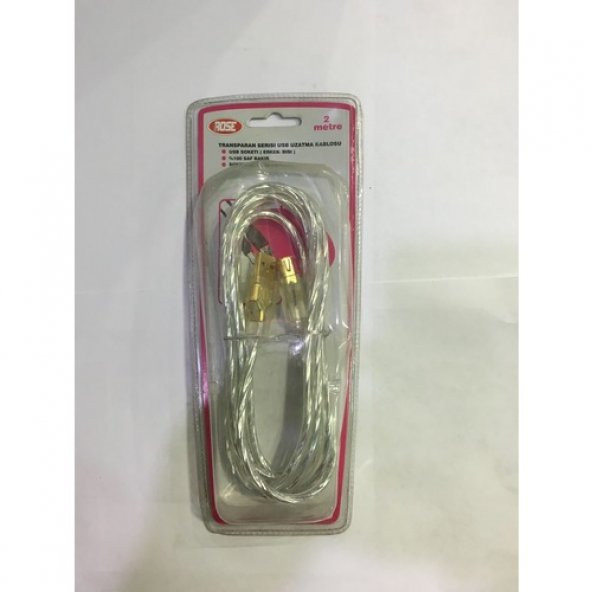 Transparan Serisi Usb Uzatma Kablosu 2 Metre ürün görseli 1