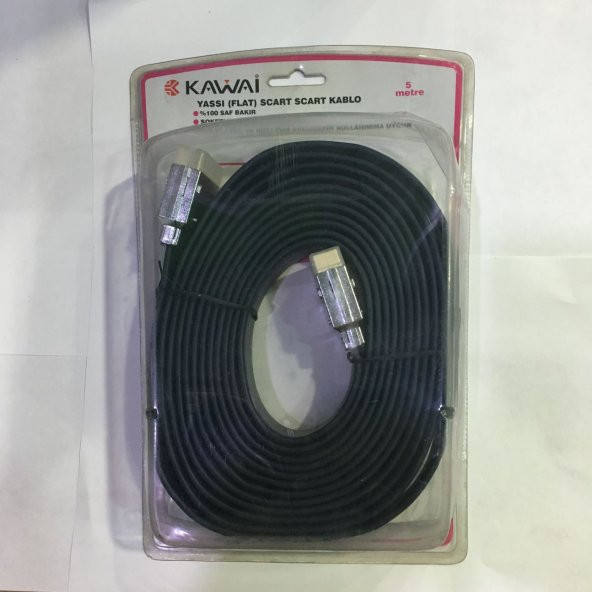 Kawai Yassı Flat Scart Scart Kablo 5 Metre ürün görseli 1