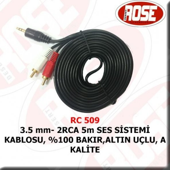 3.5 Mm 2 Rca 5 Metre Kablo ürün görseli 1