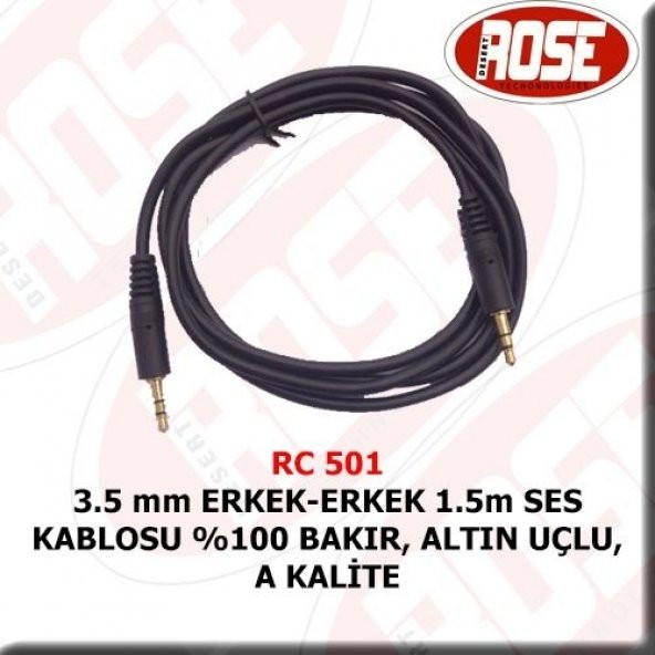 3 5 Mm Erkek Erkek 1 5 Metre Ses Kablosu ürün görseli 1
