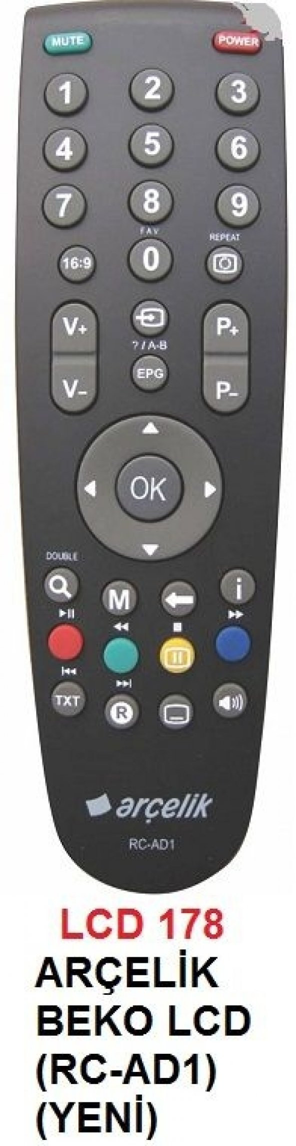 Arçelik-Beko Lcd Rc-Ad1 Kumanda Siyah ürün görseli 1