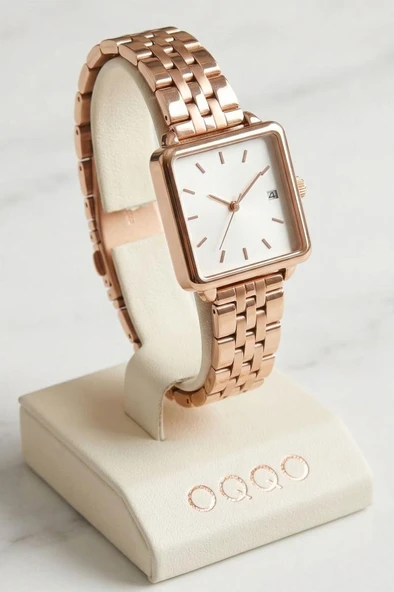 Fully Rose Gold Kare Kadın Kol Saati ürün görseli 1