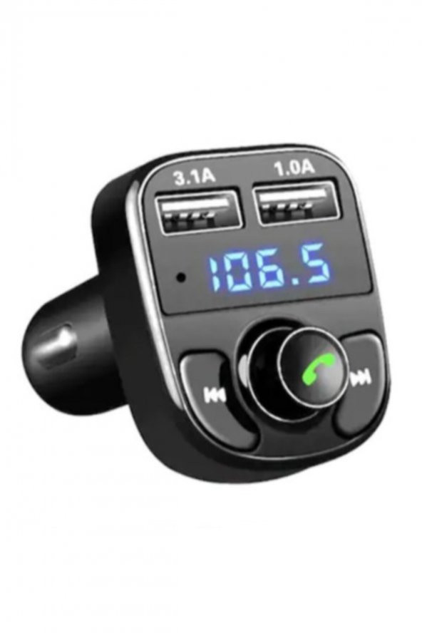 BLUE İNTER Oto Çakmaklık Araç Kiti X8 Transmitter Bluetooth-çağrı-müzik-fm ürün görseli 1