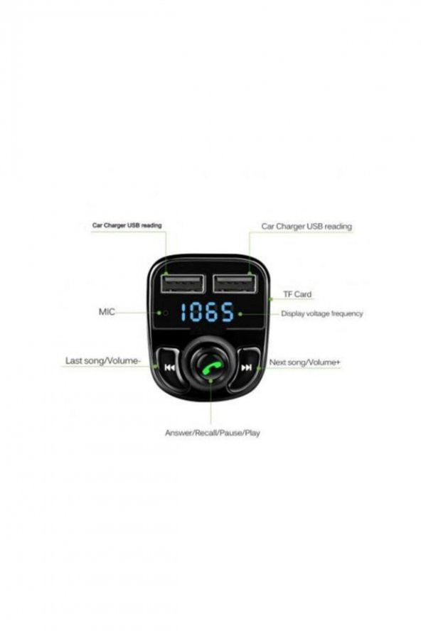 Bluetooth Fm Transmitter Car X8 - Resim 3