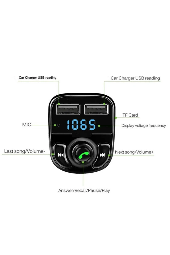 Carx8 Bluetooth Araç Kiti Fm Transmitter ürün görseli 1