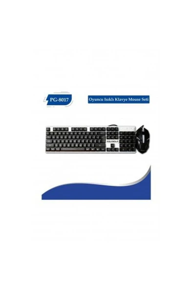 POLYGOLD Pg-8017 Oyuncu Isıklı Klavye Mause Seti Klavye + Mouse Seti - Resim 6